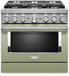 Cuisinière intelligente hybride KitchenAid de 5,1 pi³ avec autonettoyage - crème d’avocat - KFDC506JAV