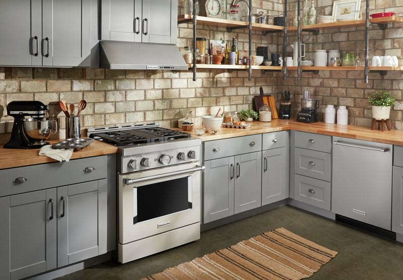Cuisinière intelligente hybride KitchenAid de 4,1 pi³ avec autonettoyage - lait frappé - KFDC500JMH