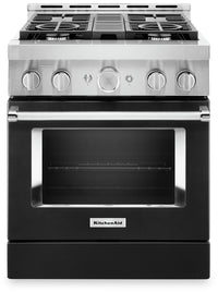 Cuisinière intelligente à gaz KitchenAid de 4,1 pi³ avec autonettoyage - noir impérial - KFGC500JBK