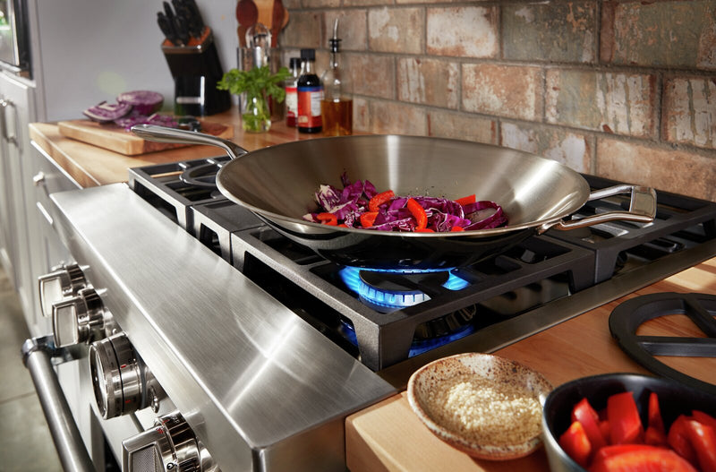 Cuisinière intelligente à gaz KitchenAid de 4,1 pi³ avec autonettoyage - noir impérial - KFGC500JBK