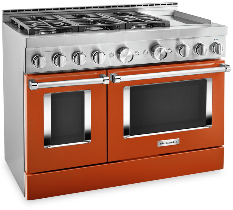 Cuisinière intelligente à gaz KitchenAid de 6,3 pi³ avec autonettoyage - orange brûlé - KFGC558JSC