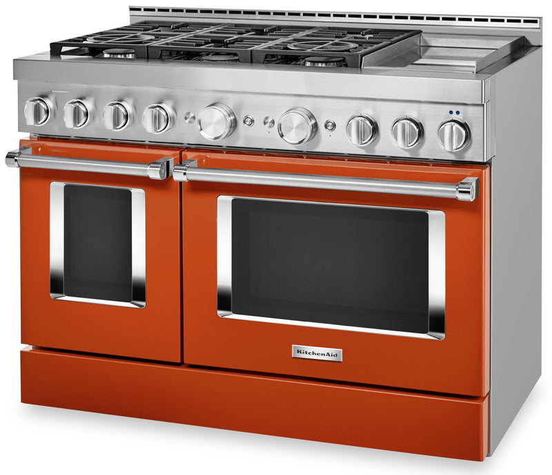 Cuisinière intelligente à gaz KitchenAid de 6,3 pi³ avec autonettoyage - orange brûlé - KFGC558JSC
