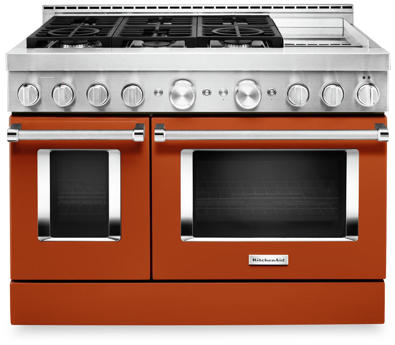 Cuisinière intelligente à gaz KitchenAid de 6,3 pi³ avec autonettoyage - orange brûlé - KFGC558JSC
