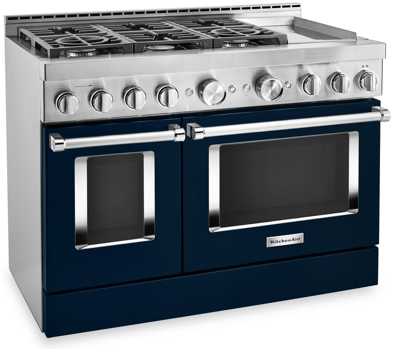 Cuisinière intelligente hybride KitchenAid de 6,3 pi³ avec autonettoyage et plaque chauffante - encre bleue - KFDC558JIB