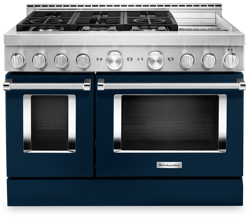 Cuisinière intelligente hybride KitchenAid de 6,3 pi³ avec autonettoyage et plaque chauffante - encre bleue - KFDC558JIB