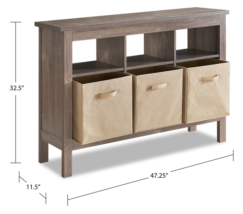 Table d’entrée Kimberly de 47,25 po avec 3 paniers - beige