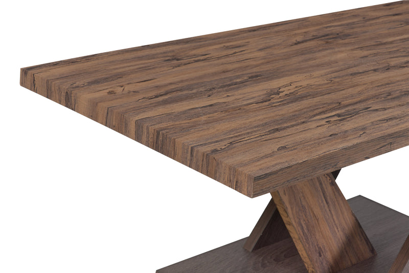 Table à café moderne Kinsley de 43,3 po - bois brun foncé