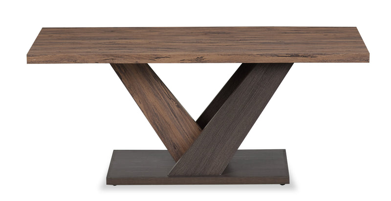 Table à café moderne Kinsley de 43,3 po - bois brun foncé