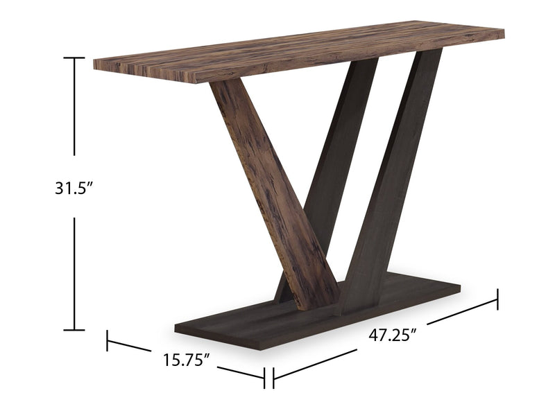 Table de salon moderne Kinsley de 47,25 po - bois brun foncé