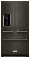 Réfrigérateur KitchenAid de 24 pi³ et de 36 po à multiples portes et à portes françaises - acier inoxydable noir - KRMF706EBS