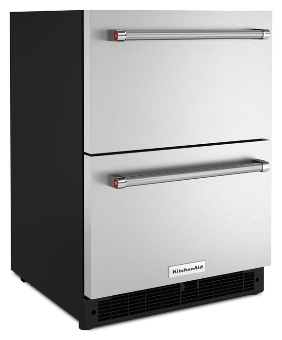 Réfrigérateur-tiroir KitchenAid de 4,3 pi³ et de 24 po sous le comptoir à tiroirs - acier inoxydable - KUDR204KSB