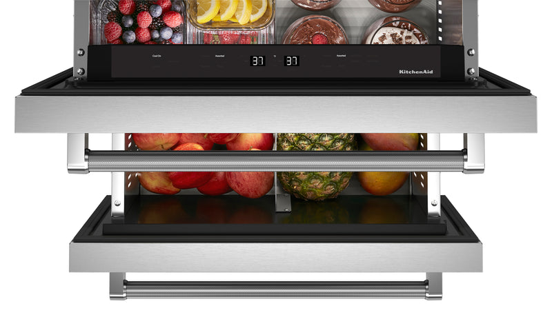 Réfrigérateur-tiroir KitchenAid de 4,3 pi³ et de 24 po sous le comptoir à tiroirs - acier inoxydable - KUDR204KSB
