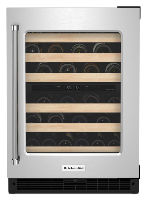 Réfrigérateur à vin KitchenAid de 5 pi³ et de 24 po sous le comptoir - acier inoxydable - KUWR214KSB
