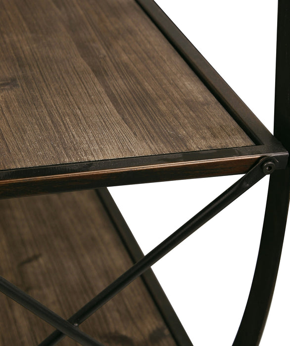 Bibliothèque circulaire Santa Mon de 54 po avec 4 tablettes ouvertes - espresso