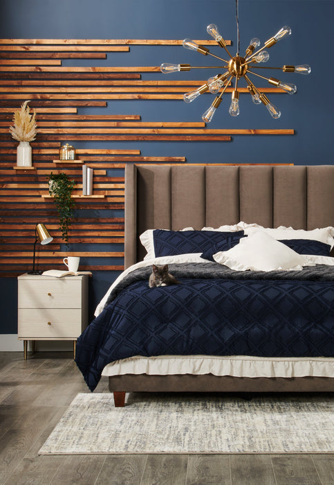 Table de nuit somptueuse Lake de 19,5 po (L) x 25,5 po (H) à 2 tiroirs, fabriquée au Canada - blanche