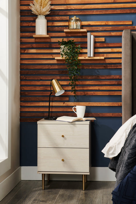 Table de nuit somptueuse Lake de 19,5 po (L) x 25,5 po (H) à 2 tiroirs, fabriquée au Canada - blanche