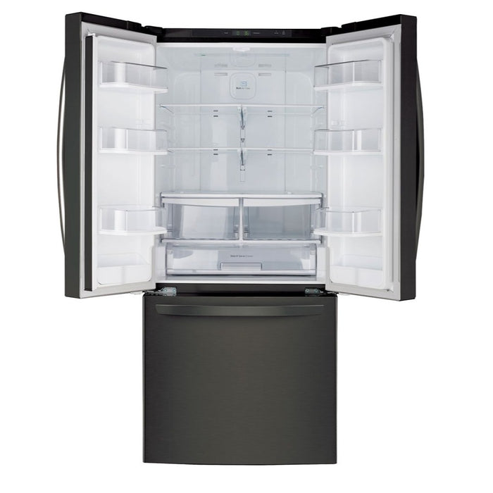 Réfrigérateur LG de 22 pi³ et de 30 po à portes françaises - acier inoxydable noir Smudge-ProofMD - LRFNS2200D