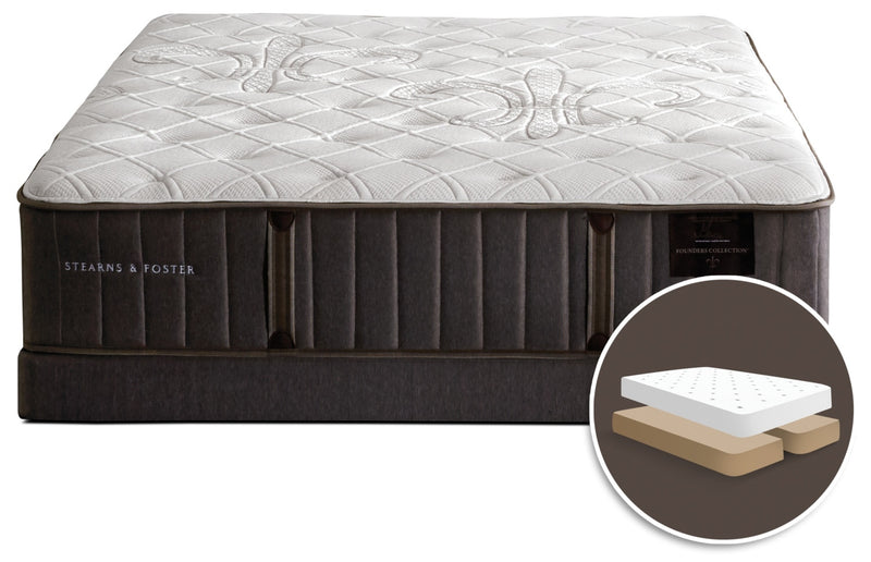 Ensemble matelas ferme divisé Finsbury de Stearns & Foster pour grand lit 