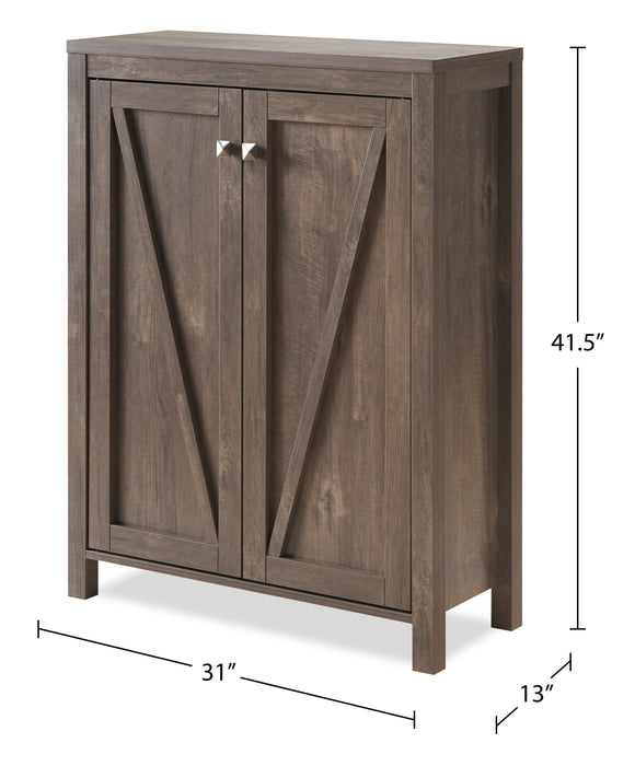 Armoire de rangement pour chaussures Levi de 31 po - noisette