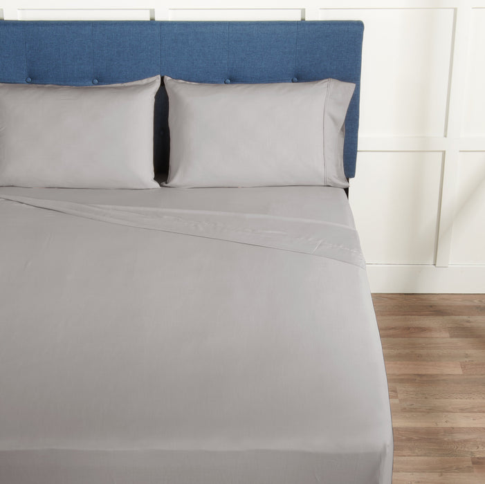 Ensemble de draps haute performance Hyper-LinenMC de BEDGEAR 4 pièces pour grand lit - gris clair