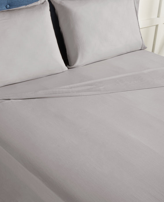 Ensemble de draps haute performance Hyper-Linen BEDGEAR 5 pièces très grand lit divisé - gris clair