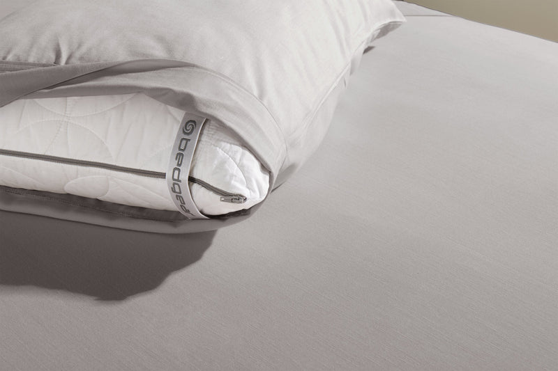 Ensemble de draps haute performance Hyper-Linen BEDGEAR 5 pièces très grand lit divisé - gris clair