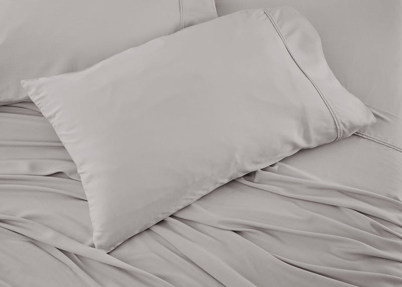 Ensemble de draps haute performance Hyper-Linen BEDGEAR 5 pièces très grand lit divisé - gris clair