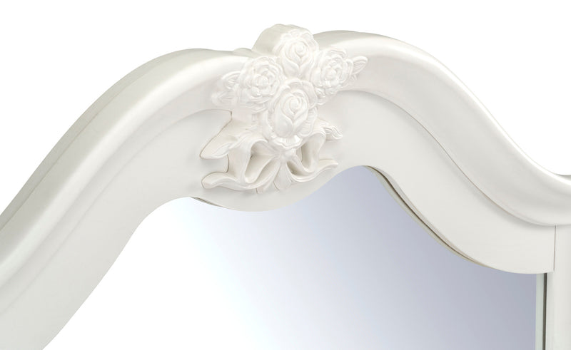 Miroir de commode de chambre à coucher Livy pour enfants - blanc