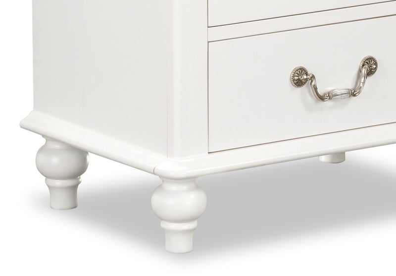 Table de nuit Livy de 24 po (L) à 3 tiroirs pour enfants - blanche