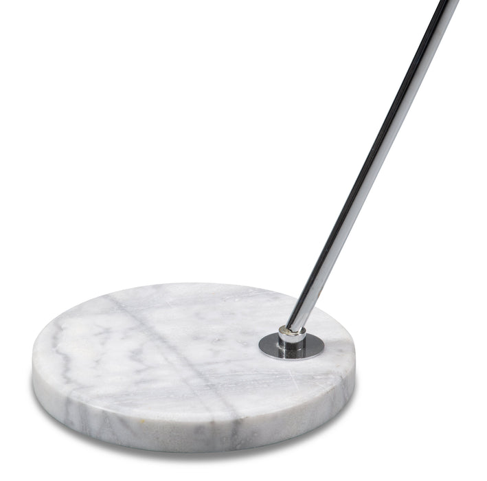 Lampe à pied arquée et somptueuse Sparkle de 72 po argentée avec base en marbre et abat-jour en cristaux de verre