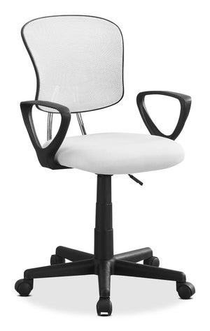 Chaise de bureau Mika de 21 po - blanche et noire