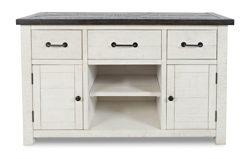 Meuble pour téléviseur rustique Madison de 50 po avec rangement et système de gestion des câbles pour téléviseurs jusqu’à 55 po - blanc