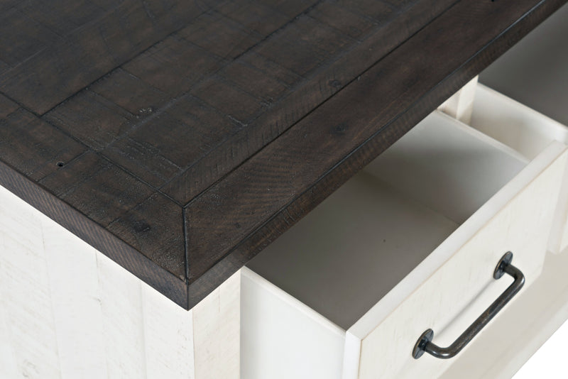 Meuble pour téléviseur rustique Madison de 60 po avec rangement et système de gestion des câbles pour téléviseurs jusqu’à 65 po - blanc