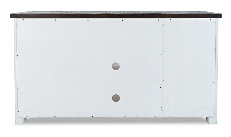 Meuble pour téléviseur rustique Madison de 50 po avec rangement et système de gestion des câbles pour téléviseurs jusqu’à 55 po - blanc