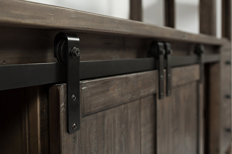 Meuble audio-vidéo mural rustique Madison 4 pièces de 104 po avec rangement et système de gestion des câbles pour téléviseurs jusqu’à 65 po - brun