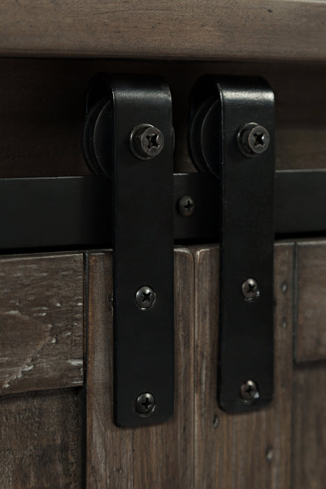 Meuble audio-vidéo mural rustique Madison 4 pièces de 104 po avec rangement et système de gestion des câbles pour téléviseurs jusqu’à 65 po - brun