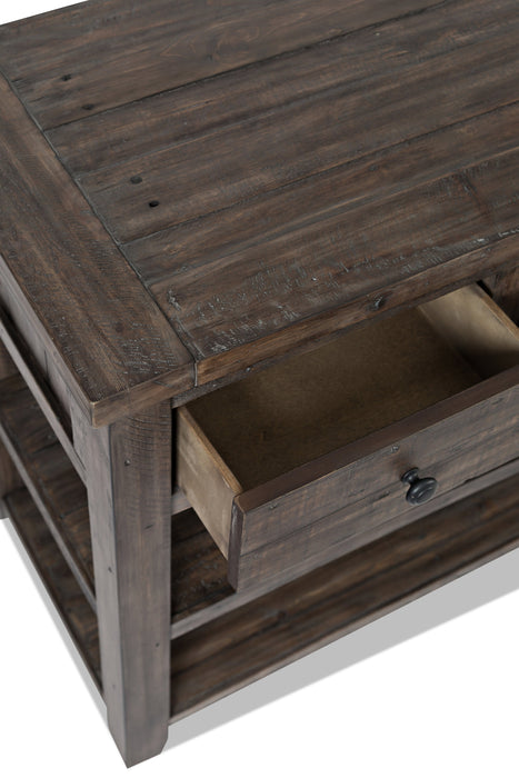 Table de salon rustique Madison de 50 po avec rangement et tablette - bois gris-brun