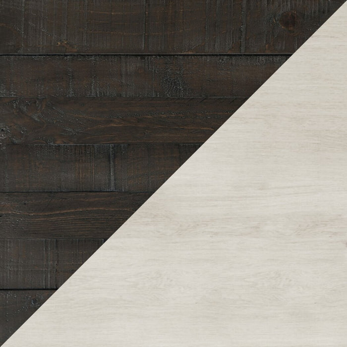 Bureau Madison County de 50 po à 3 tiroirs - blanc rétro avec brun de style bois de grange 