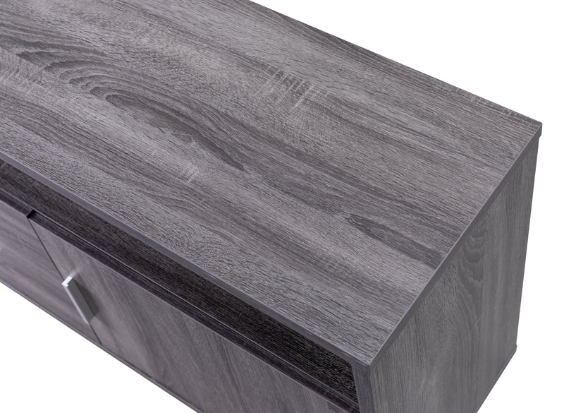 Meuble pour téléviseur moderne Malibu de 72 po avec rangement et système de gestion des câbles pour téléviseurs jusqu’à 80 po - gris vieilli