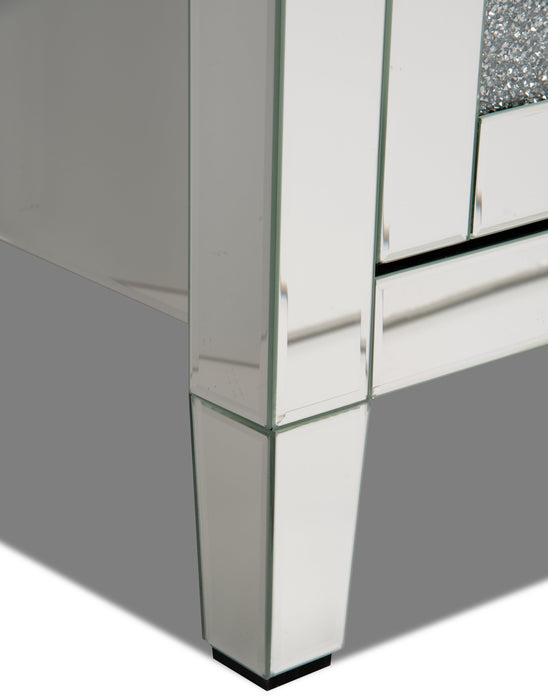 Meuble pour téléviseur somptueux Margo de 59 po avec foyer électrique, rangement et système de gestion des câbles pour téléviseurs jusqu’à 65 po - argenté