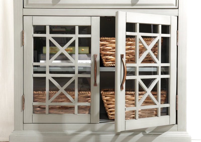 Armoire décorative Marseille de 32 po avec tiroir - gris antique