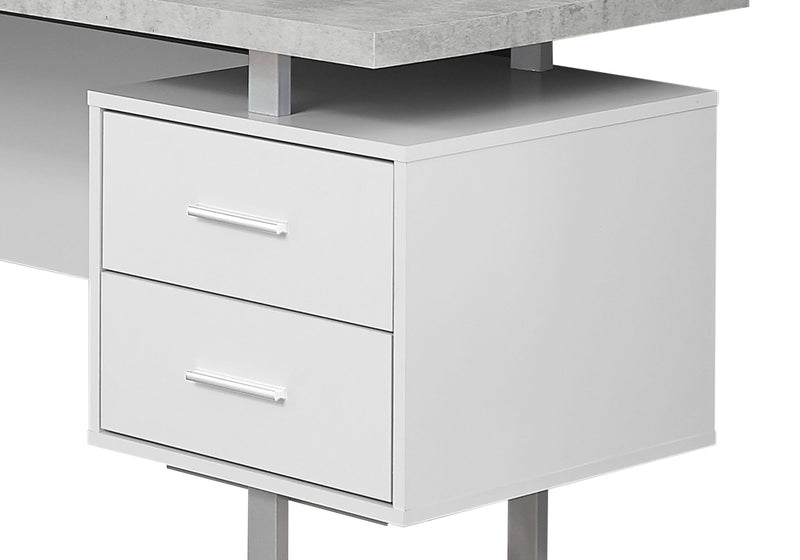 Bureau en coin en forme de L réversible Marnie de 71 po à 3 tiroirs - blanc