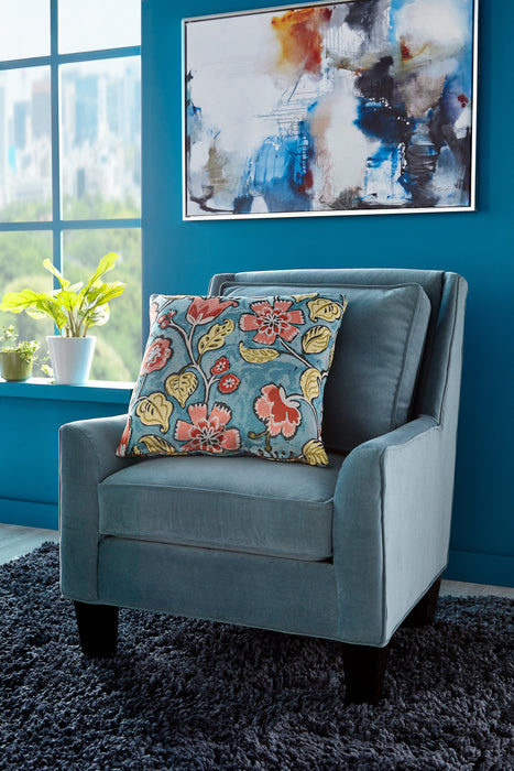 Fauteuil d’appoint club Sofa Lab personnalisable de 29 po fabriqué au Canada en tissu de velours avec pattes en bois - bleu Sea Blue