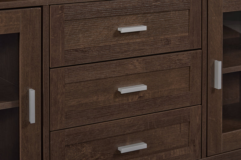 Meuble pour téléviseur Melody de 60 po avec rangement et système de gestion des câbles pour téléviseurs jusqu’à 65 po - brun