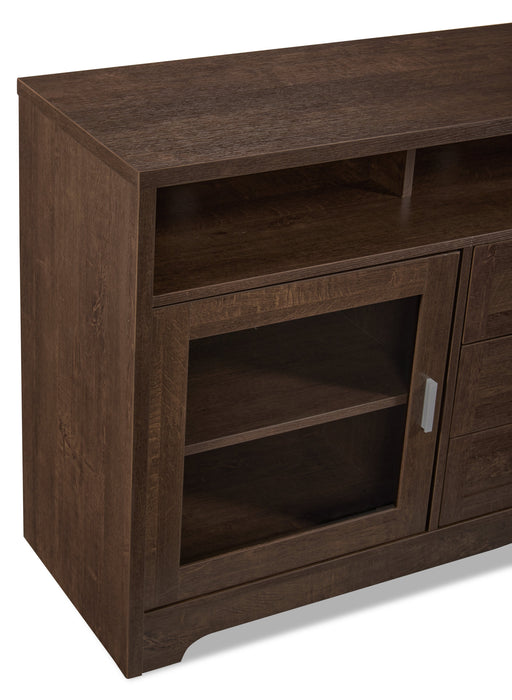 Meuble pour téléviseur Melody de 60 po avec rangement et système de gestion des câbles pour téléviseurs jusqu’à 65 po - brun