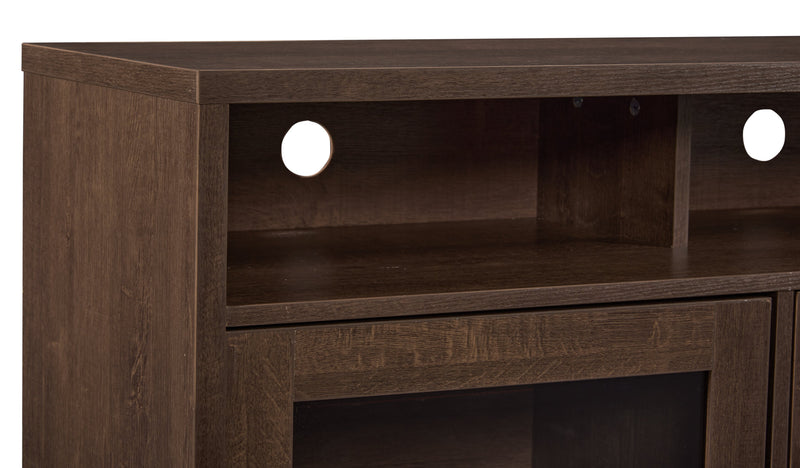 Meuble pour téléviseur Melody de 60 po avec rangement et système de gestion des câbles pour téléviseurs jusqu’à 65 po - brun