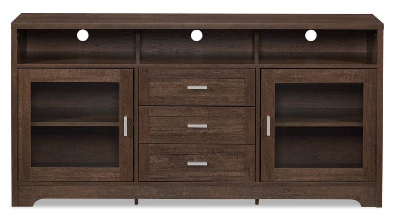 Meuble pour téléviseur Melody de 60 po avec rangement et système de gestion des câbles pour téléviseurs jusqu’à 65 po - brun