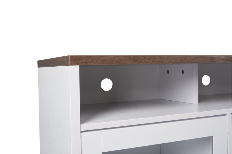 Meuble pour téléviseur Melody de 60 po avec rangement et système de gestion des câbles pour téléviseurs jusqu’à 65 po - blanc