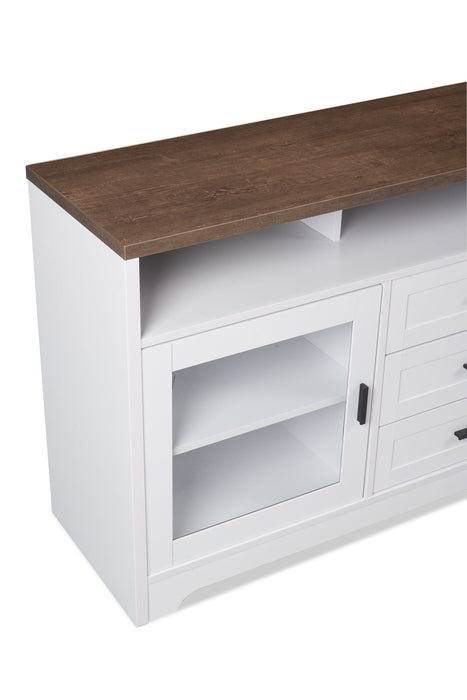 Meuble pour téléviseur Melody de 60 po avec rangement et système de gestion des câbles pour téléviseurs jusqu’à 65 po - blanc