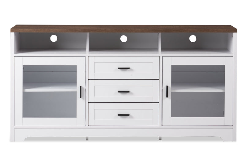 Meuble pour téléviseur Melody de 60 po avec rangement et système de gestion des câbles pour téléviseurs jusqu’à 65 po - blanc